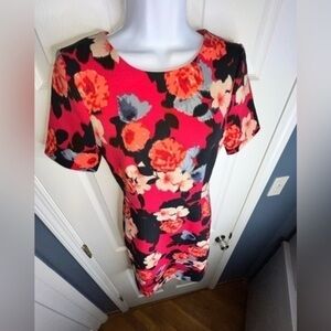 J. Crew Womens 2 Pink Black Floral Short Sleeve Sheath Dress Career XS